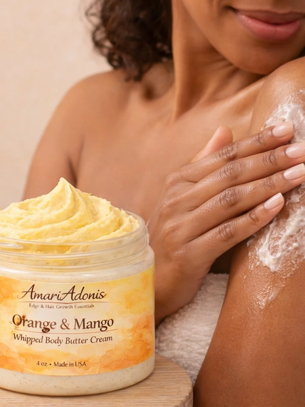 AmariAdonis Orange & Mango Whipped Body Butter Cream — Yellow 6oz